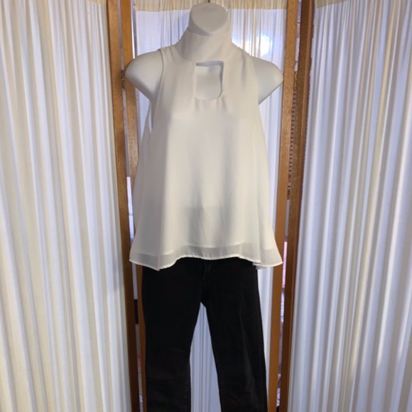 Lucy Love Tops - Lucy Love White Sleeveless Choker Silk Top NWT